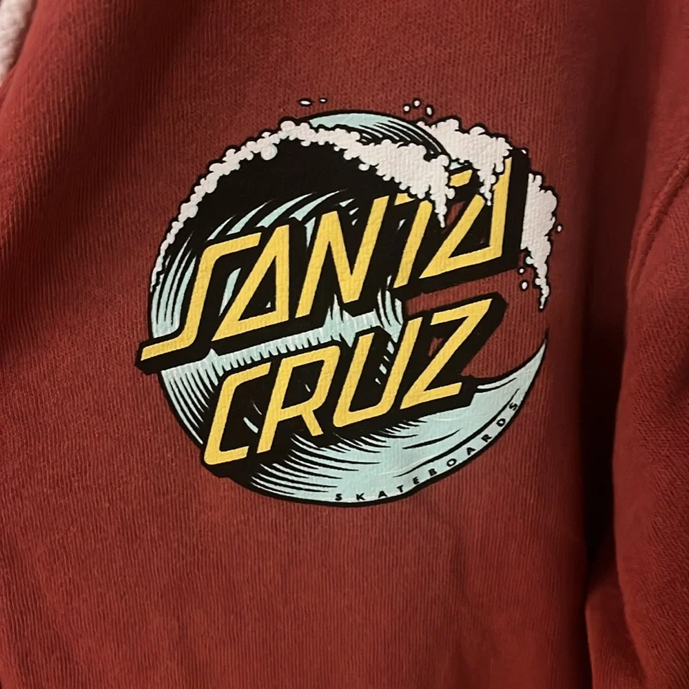 Santa Cruz burnt orange Zip-Up Hoodie S. NWT - Picture 2 of 3